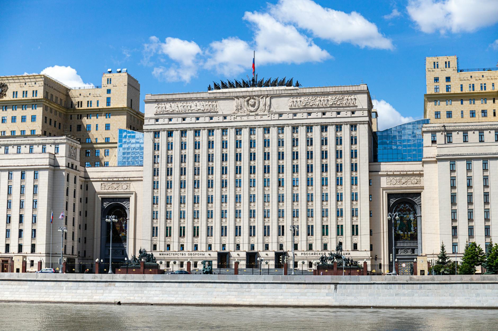 Modern government building with columns representing political leadership and governance