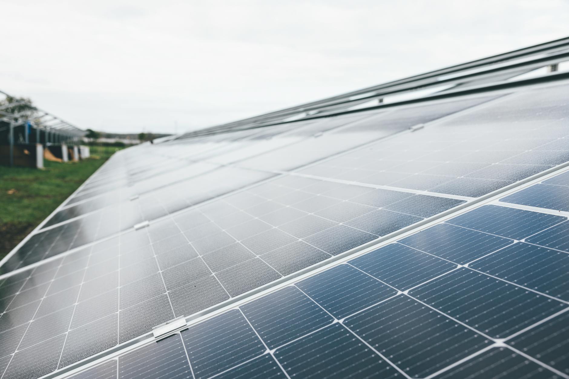 Solar panel installation with battery storage system showing renewable energy infrastructure