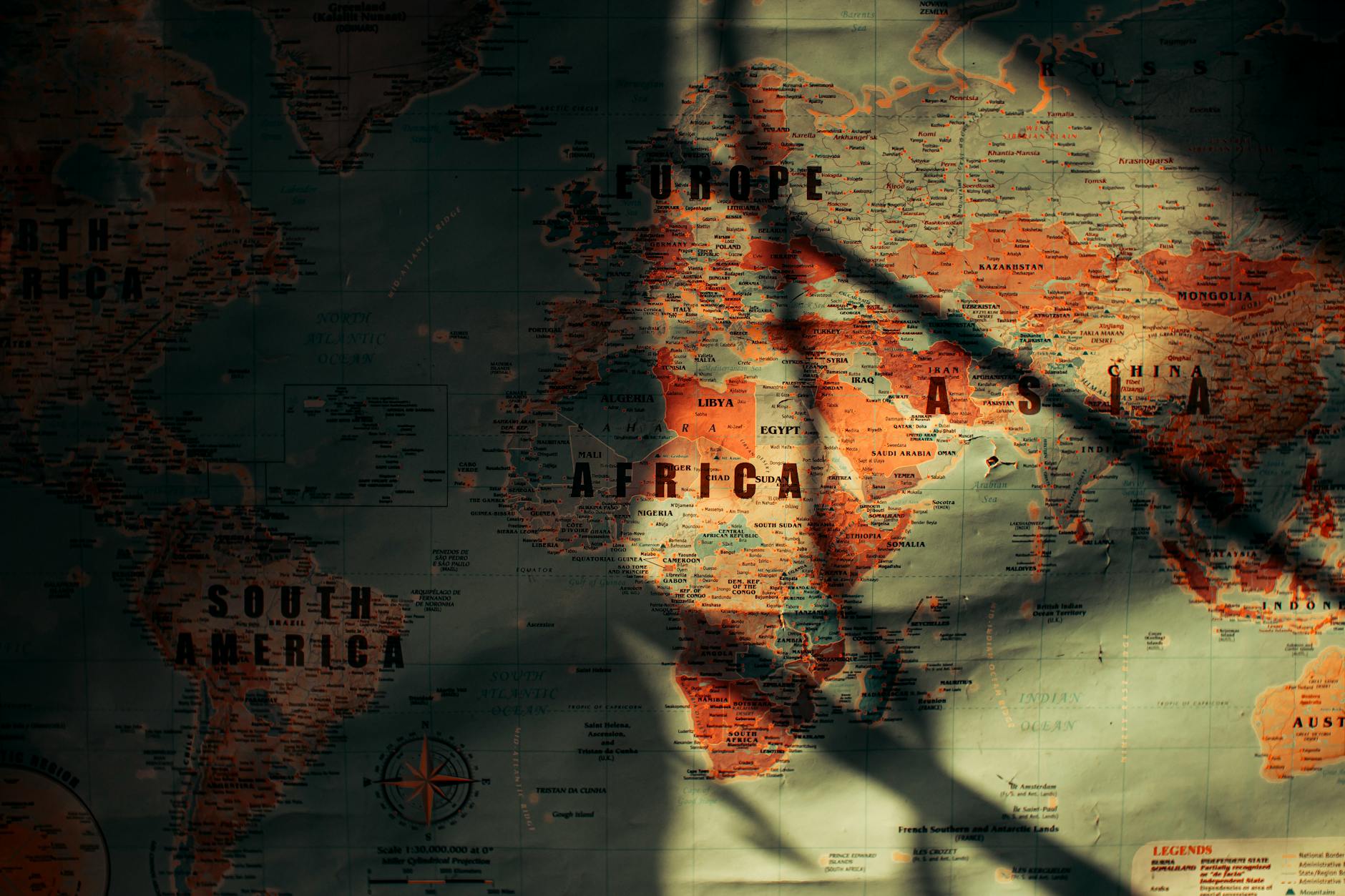 World map showing international markets and global business reach