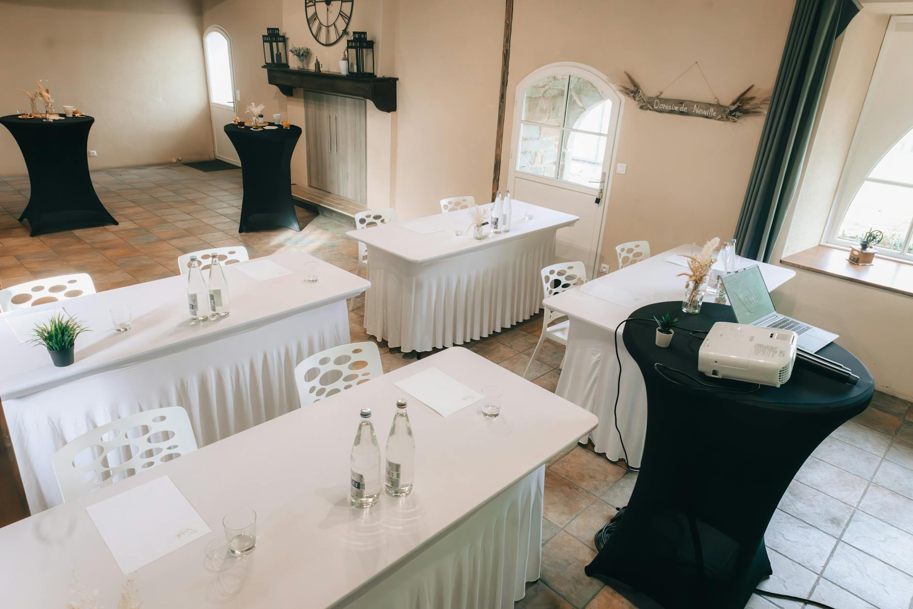 Professional meeting room with people discussing policy changes around conference table