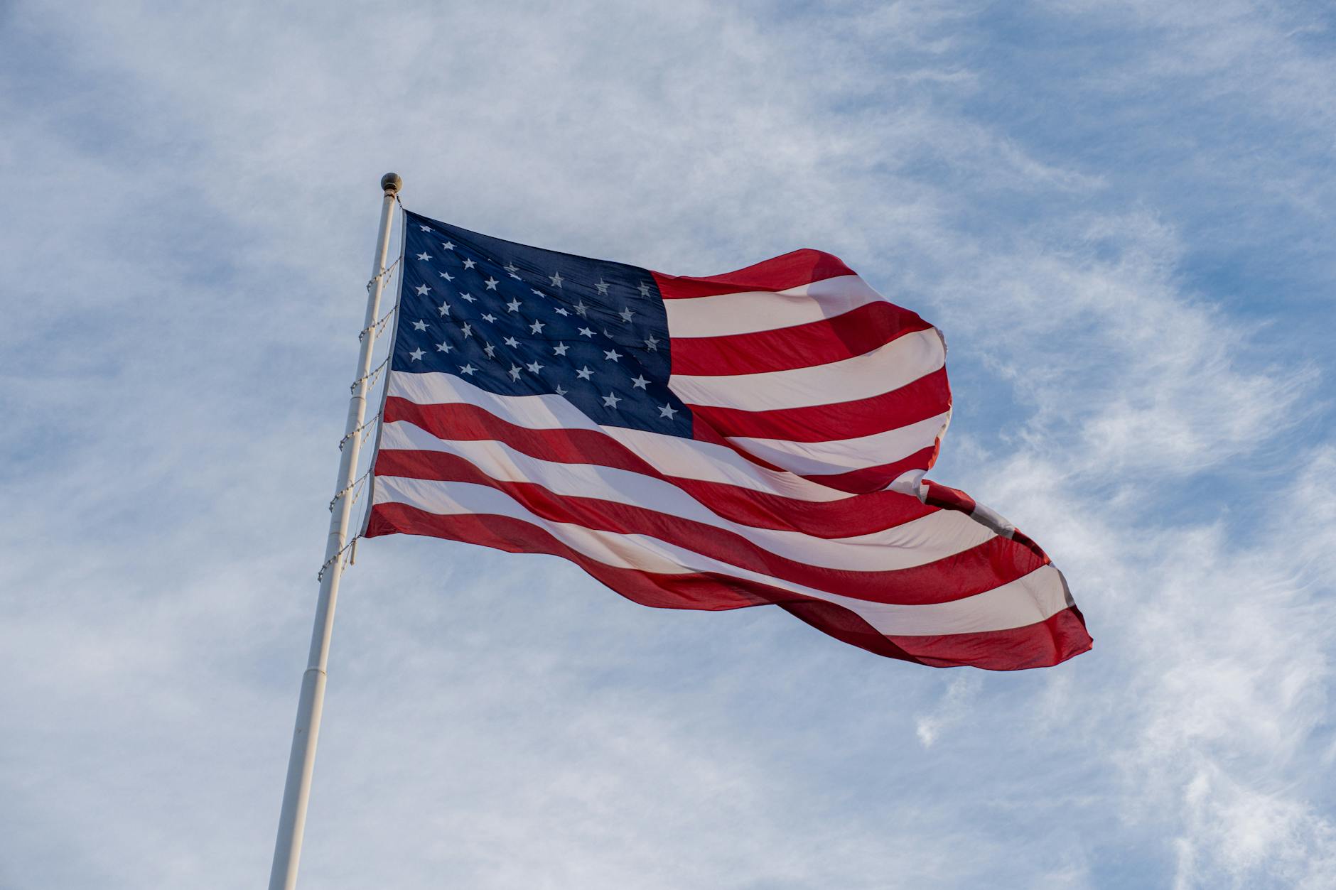 American flag waving symbolizing presidential ambitions and national political office