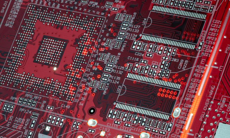 Inside a modern semiconductor manufacturing facility with clean room equipment