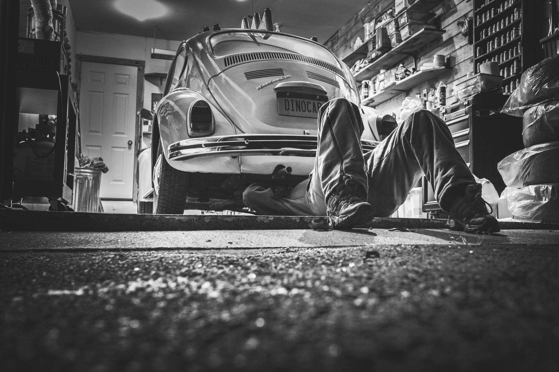 Volkswagen automobile manufacturing facility interior with assembly line