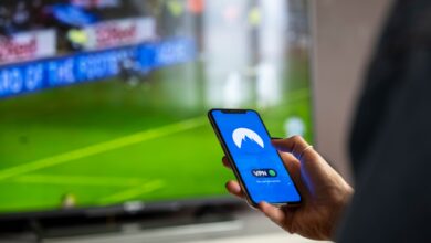 A television screen displaying a streaming service interface in a modern living room