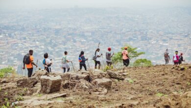 Small group of travelers participating in a local cultural activity