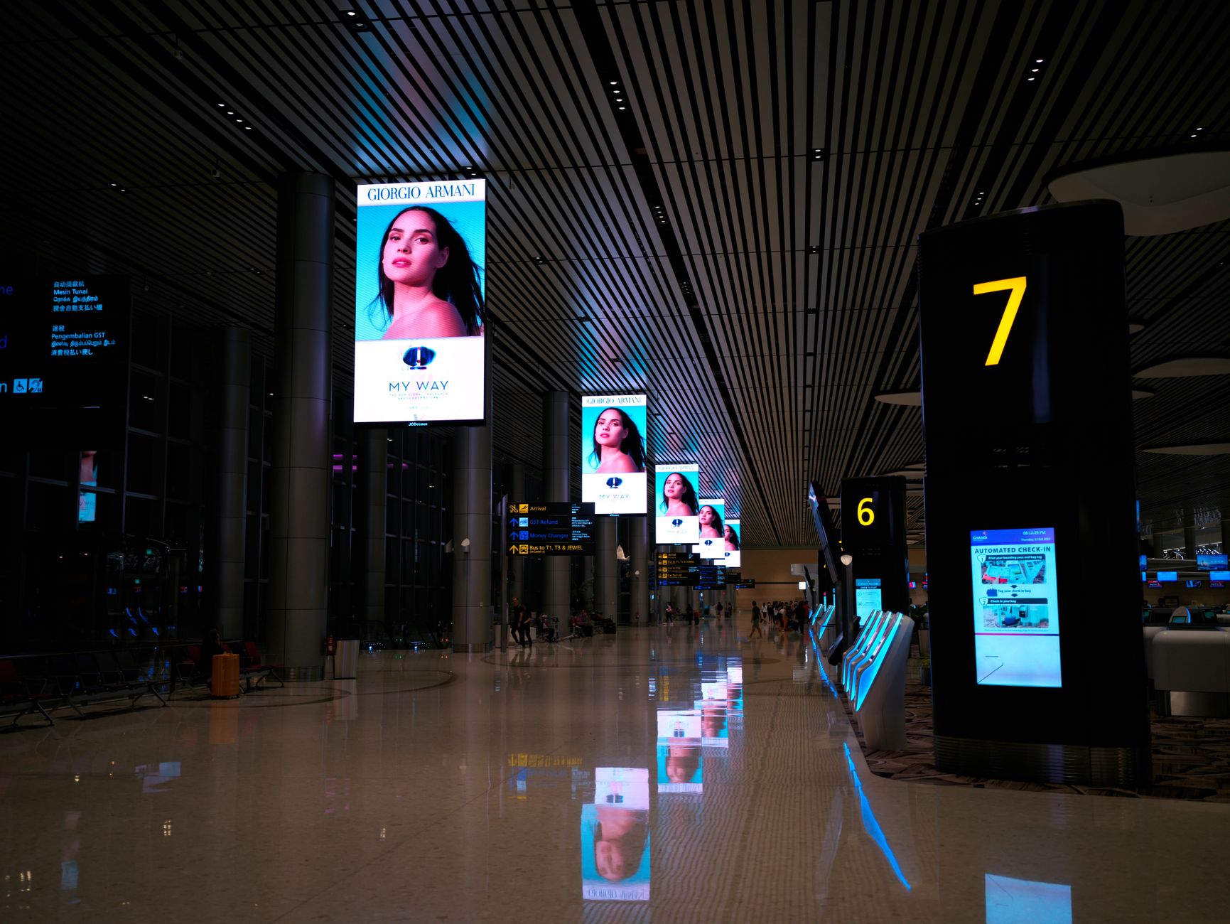 Digital advertising display showing sponsored product placements