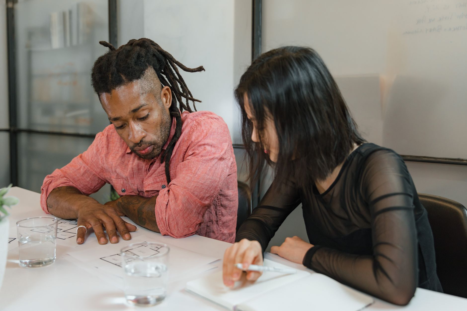 Marketing team reviewing advertising budget allocation plans